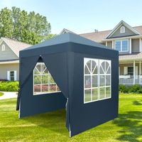 Tonnelle de jardin tente pliante pop-up 2 x 2 m avec 4 parois latérales,Protection du Soleil UV 50+, Avec sac