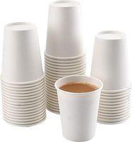 100 x Gobelets à café jetables en carton blanc ECO 240ml (8oz) pour les boissons chaudes et froides.