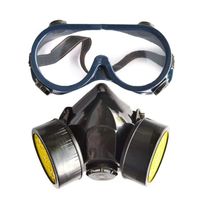Kit lunettes et masque à gaz factice adulte - Noir - Pour soirée déguisée