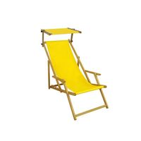 Chaise longue de jardin jaune - ERST-HOLZ - 10-302NS - Bois massif - Pliant - Extérieur