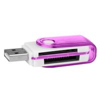 OCIODUAL 4 en 1 USB Multi Lecteur de Carte Mémoire MMC MicroSD TF MICRO SD MS PRO DUO M2 USB Flash Adapter violette