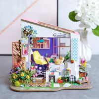 Maison de poupée de bricolage double mini maison miniature avec LED - ROBOTIME