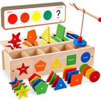 Jouets Montessori en Bois Bote Assortie de tri des Couleurs et des formes pour 2 3 4 ans Garon Fille Bb et Enfant jouet 