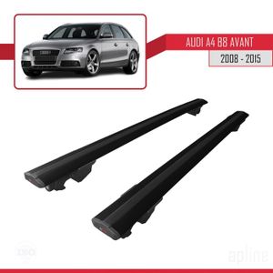 BARRES DE TOIT Compatible avec Audi A4 (B8) AVANT 2008-2015 HOOK Barres de Toit Railing Porte-Bagages de voiture Avec verrouillable Alu NOIR