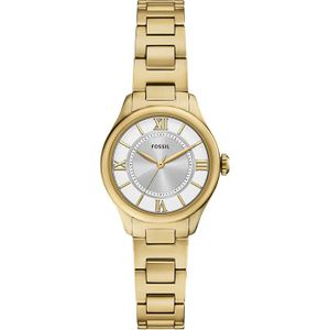 Montre Fossil Boyiend Cadran Blanc Bracelet Cuir Marron pour Femme