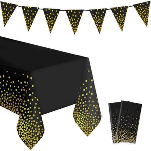 GRUDES Nappe de papier peint noir doré : >> Nappe ronde de 137 x 137 cm,  parfaite pour les tables de buffet, les fêtes à prix abordable : :  Cuisine et Maison