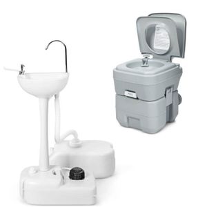 Toilette Portable étanche Extérieure 5,28 Gallons - Avec Indicateur De Niveau Et Sac De Transport | Pour Camping, Camping-car