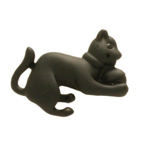 BROCHE CHAT vintage ~ métal doré ~ fausse pierre de