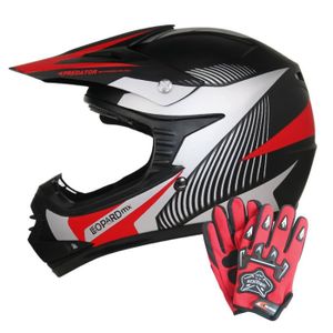 - Casque de Moto Bicyclette ATV ECE 22-05 Approbation Leopard LEO-X15 Casques Motocross /& Gants denfants /& Lunettes pour Enfants 49-50cm Matt Rouge S