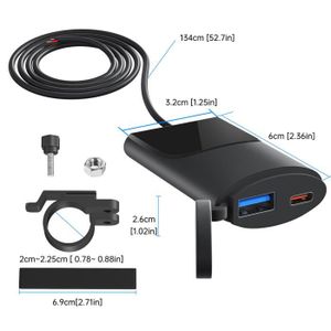 Prise USB Moto Avec Charge Rapide 12/24V lampa 38878