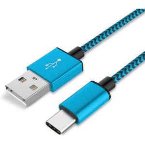 CHARGEUR TÉLÉPHONE Chargeur pour Samsung Galaxy Z Fold2 5G Cable USB-C Metal Renforcé Data Synchro Type-C Bleu 1m