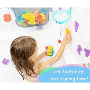 Stickers de bain en mousse + filet de rangement - multicolore, Jouet