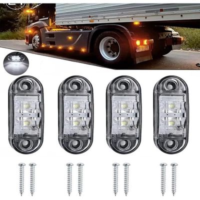 2 X 24V 6 SMD LED FEUX DE GABARIT LATERAUX BLANC POUR CAMION CARAVANE SHASSIS REMORQUE TRACTEUR FOURGON 