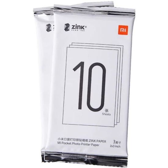 Pour Xiaomi Premium Zink Paper - Lot de 20 Feuilles, Compatible avec Xiaomi  Imprimante Photo Mini, 5 x 7,6 cm, 313 x 400 PPP, Zink P - Cdiscount  Informatique