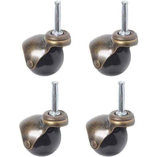 Lot De 2 Roulettes Pivotantes En Laiton Pour Meubles - Faciles à Installer, Robustes