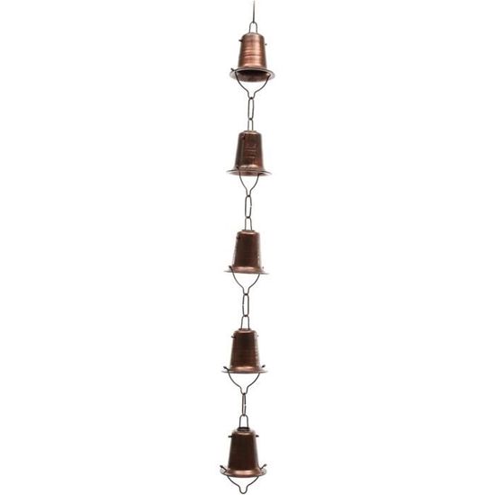 Chaîne Pluie Fer 287 Cm Extérieur Chaîne De Récupération Eau De Pluie En Fer - Design Cloche, 287 Cm, Pour Gouttière, Déco Jardin Décoration Jardin écologique