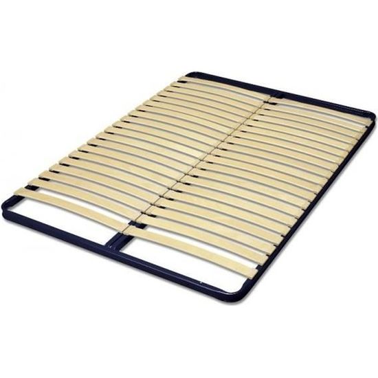 Sommier Cadre 40 Lattes Multiplis Essenzia - Dimensions 130x190 Cm Avec Pieds