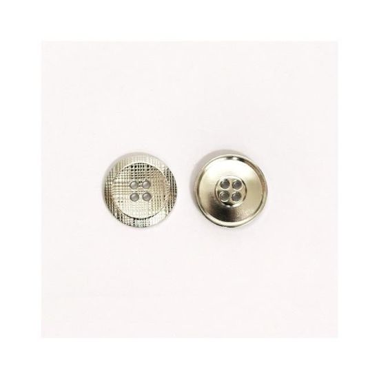 Lot De 21 Boutons Vert Quadrillé Estompé - Diamètre 1,5 Cm - Réf 3521 - Occasion France