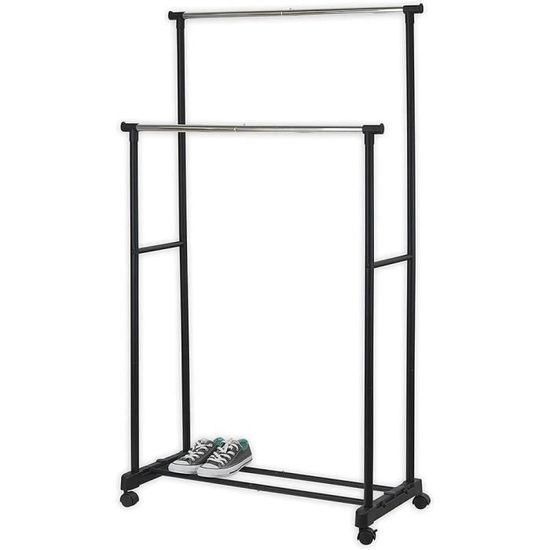 Tringle à Vêtements Télescopique Murale 45-66cm | Acier Inoxydable 25mm, Support 30kg, Verrouillage Anti-glisse - Blanc