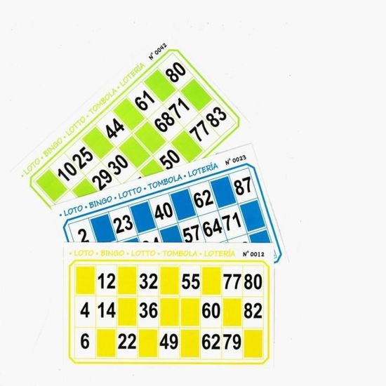 Livre 750 Cartons De Bingo Vert - Jeu 90 Numéros - 125 Feuilles Découpables