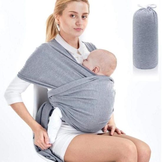 Porte bébé Écharpe Coton Elastique Echarpe de Portage Sans Nœud Nouveau-nés  20kg