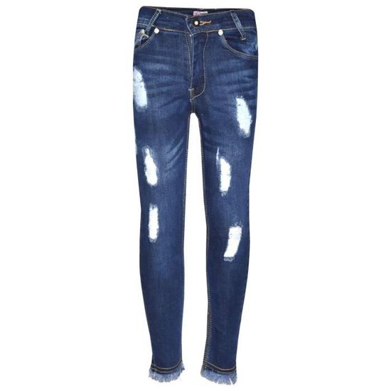 Jeans Stretch Déchirés A2Z Pour Enfants - Taille Slim - Pour Garçons Et Filles 5-14 Ans - Plusieurs Coloris