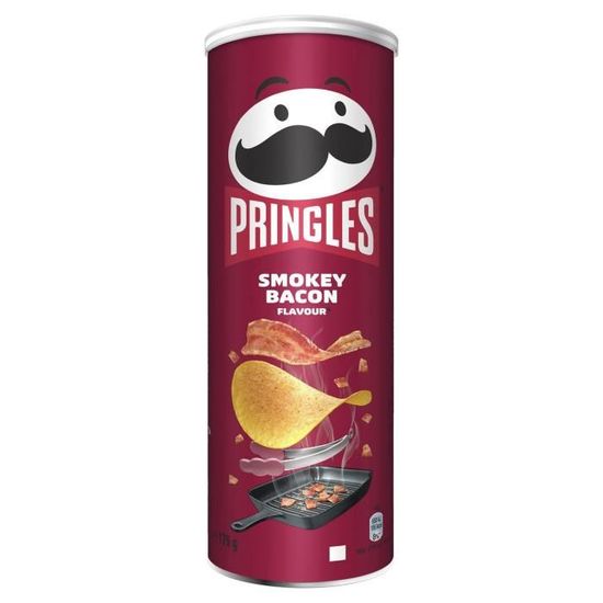 LOT DE 2 - PRINGLES - Chips Tuiles Smokey Bacon - boite de 175 g