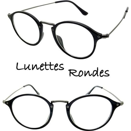 LUNETTES VUE MIXTE SANS CORRECTION FINES RONDES NOIR ROND ROUND FLECK VINTAGE RETRO HOMME FEMME Noir Achat Vente lunettes de vue LUNETTES VUE MIXTE SANS COR Mixte Noir Noir Cdiscoun