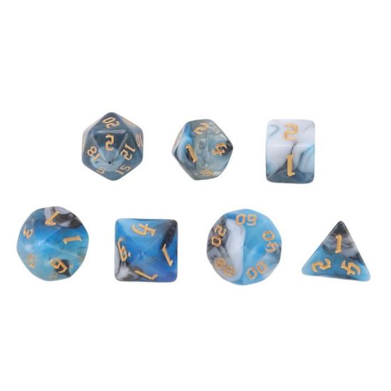 Jeu De 7 Dés Polyédriques En Acrylique Transparent - Pour Jeux De Rôle (D&D), Jeux De Société - Petite Taille, Gravure Claire - 7