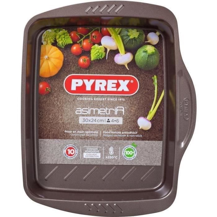 PYREX Plat à four rectangulaire Asimetria 30x24 cm brun
