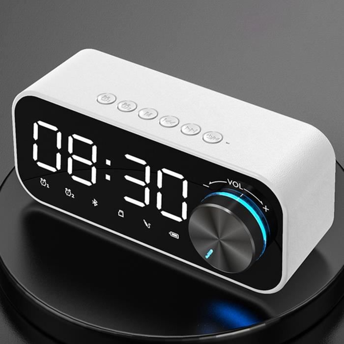 Nouveau Bluetooth 5.0 Numérique Réveil LED Intelligent SANS FIL Bouton Lecteur de Musique Haut-Parleur Électr