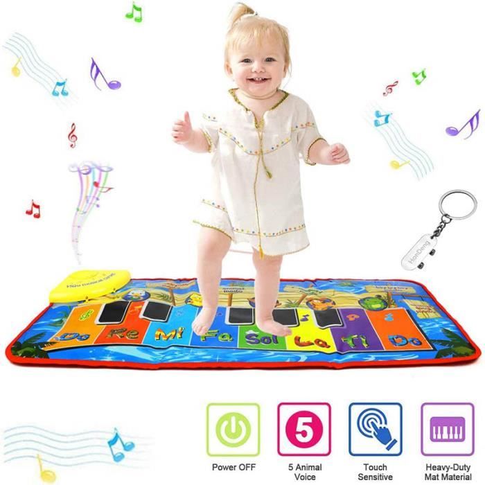 Tapis de Jeu pour Piano, Jouet de Tapis de Musique pour Piano pour Enfants, Tapis de Danse drôle de Grande Taille.(bleu)