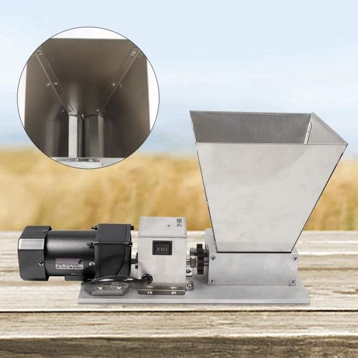 Moulin à Malt 220 V 40 W Broyeur à Grain Électrique 75 RPM Moulin Superfin pour Rectifieuse D'orge / Épice / Malt / Céréales
