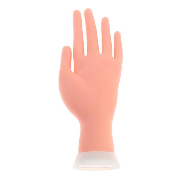 Main Flexible De Remplacement De Paume Flexible De Doigts En Caoutchouc Mou Avec L'outil Blanc De Pratique De Manucure