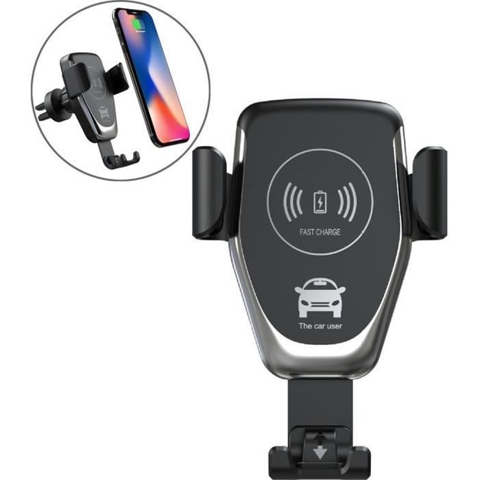Chargeur Sans Fil Voiture Rapide Qi Support Téléphone Air Vent Mount Rotation 360° Magnétique Voiture Chargeur Induction pour iPhone