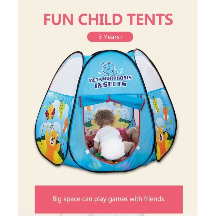 Enfants jouent Tentes Cartoon Honey Bee Pattern Bleu