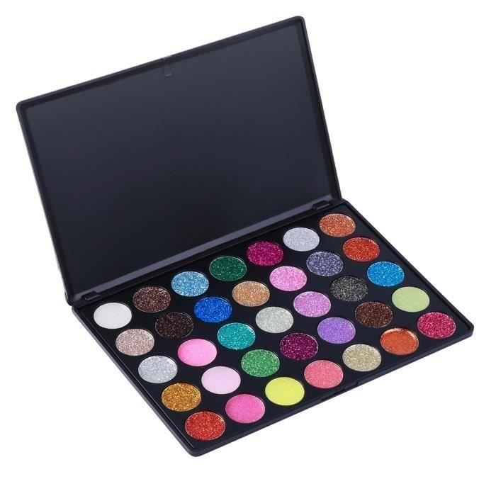 FRCOLOR 35 Color Glitter Eyeshadow Palette Waterproof Ultra Pigmented Makeup Eye Shadow Powder Cosmetic Set