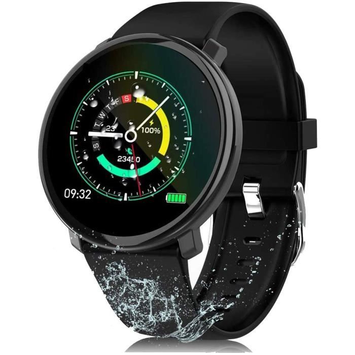 Ideal Swan 1.3 Pouce Montre Connectée Femmes Homme Smartwatch IP67 étanche Montre Sport GPS Running Fitness Trackers d'Activité Podo