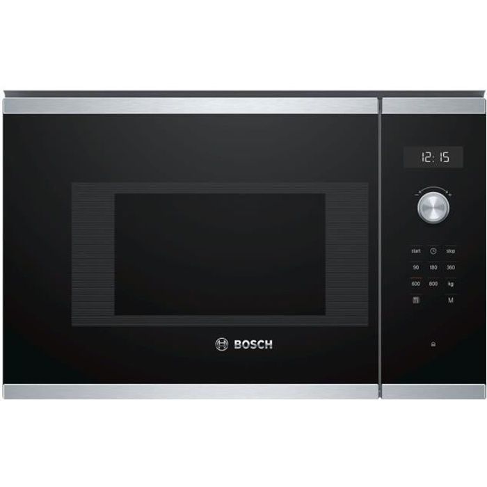 Bosch Serie - 6 BFL524MS0 Four micro-ondes monofonction intégrable 20 litres 800 Watt acier inoxydable