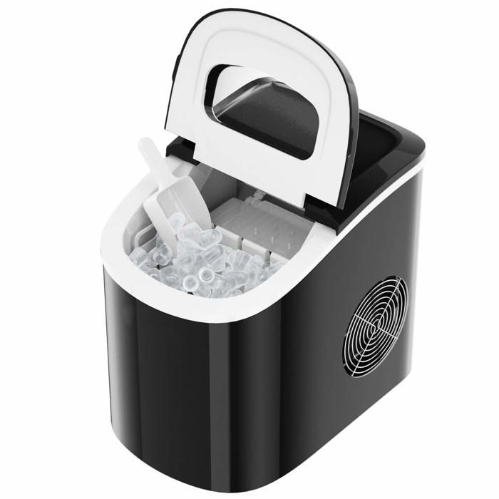 GOPLUS Machine à Glaçons avec 2,1L, 3 à 13Minutes de Fabrication de Glace, 24,2 x 35,8 x 32,8CM (Noir)