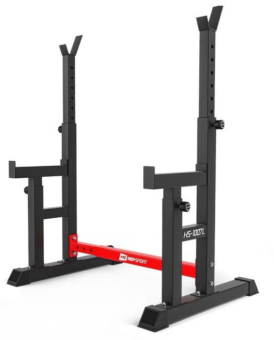 Hop-Sport Support pour Haltères Hauteur Réglable Repose Haltères Supports de Squat, Squat Rack avec Barres de Support, HS-1007L