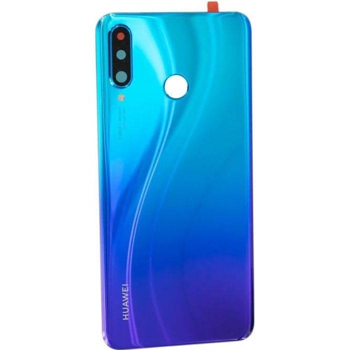VITRE ARRIERE CACHE BATTERIE HUAWEI P30 LITE BLEU QUALITE ORIGINAL