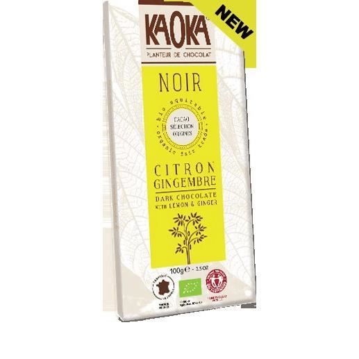 KAOKA - TABLETTE CHOC NOIR CITRON GING 100G