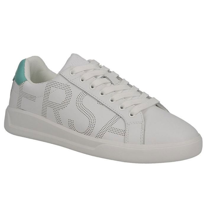 Versace Jeans Linea Fondo Brad dis 3 leather macro logo pierced white E0YTBSH 370933 003