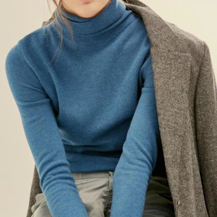 Design Col Haut Couleur Unie Chaud Femmes Pull En Cachemire Femmes Chandails