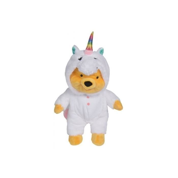 Peluche Winnie L Ourson Deguisement Licorne Blanche 32 Cm Pyjama Doudou Pour Disney Enfant