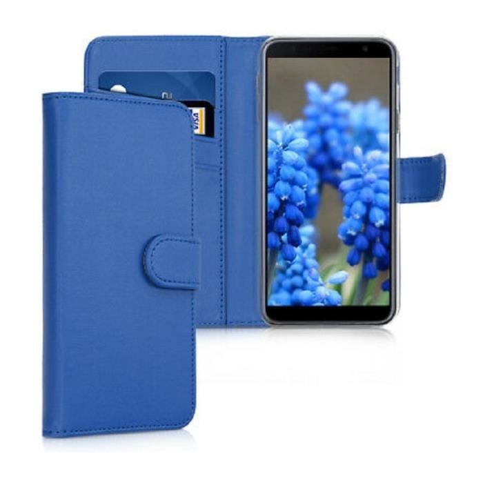 Housse Etui Bleu Portefeuille Protection Anti Choc pour Samsung Galaxy A10
