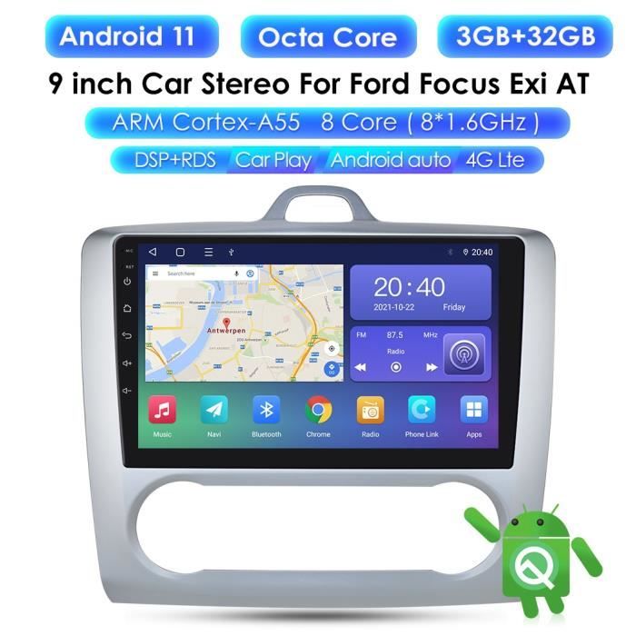 3+32G Android 11 autoradio lecteur multimédia pour Ford Focus Exi AT 2004 2005 2006-2011 2din Carplay rds dsp 9 \