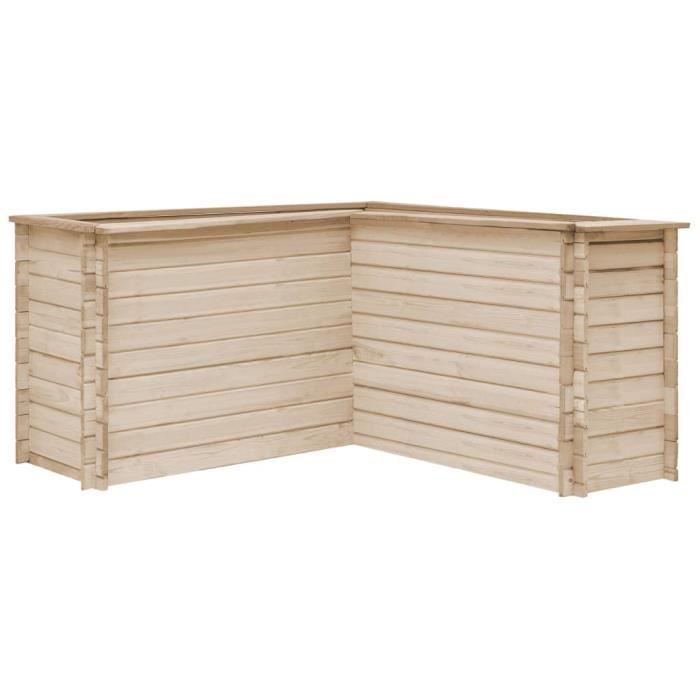 Economique Haute qualité Jardinière d'extérieur FSC 150 x 150 x 80 cm Pin massif
