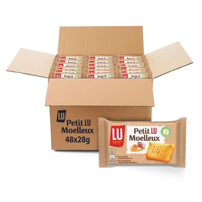 Petit LU moelleux - Gâteau nature - Idéal pour le goûter - Carton de 48 Sachets x 28 g
